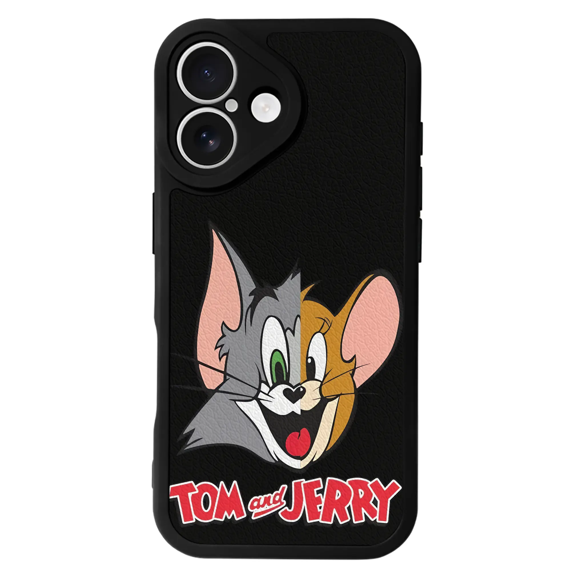 トムとジェリー グッズ ジェリー - IPhone 16シリーズ対応 ・ シリコンスマホケース ・ レザー調 ・ 高精度フィット ・ 耐衝撃 ・ ワイヤレス充電対応 ・ 精密カット